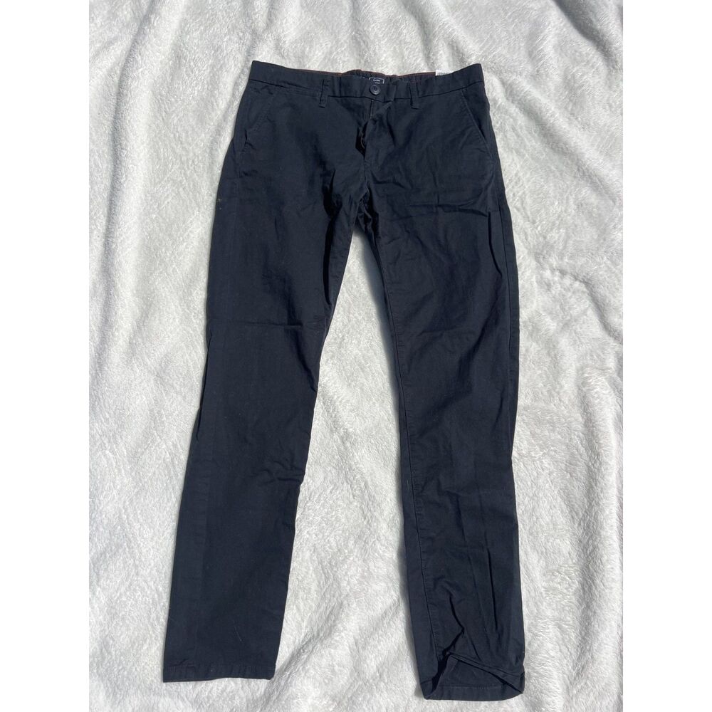 Men's Black Slim Straight Chino Pants, Tiffosi Denim Collection, Waist 34
